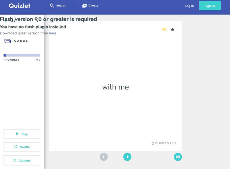 Quizlet: Spanish Vocabulary Unknown Type