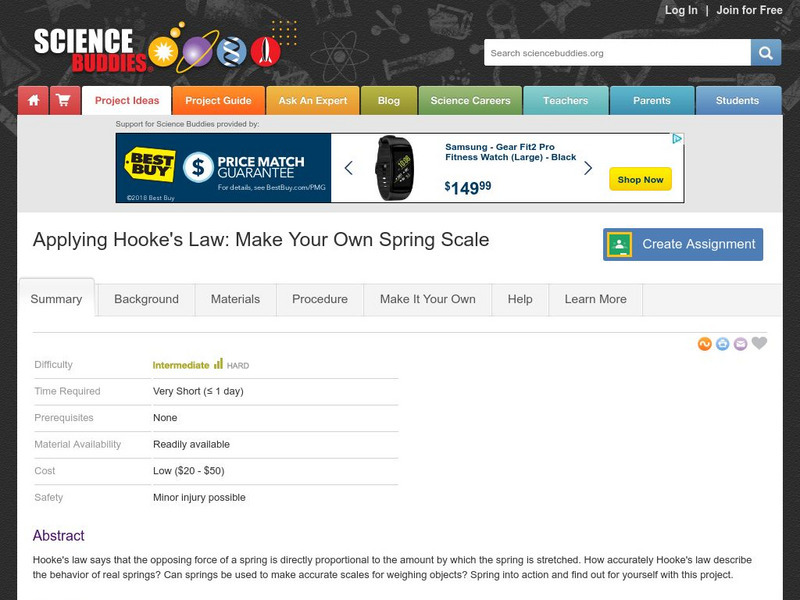 Science Buddies: Applying Hooke's Law: Make Your Own Spring Scale Activity Science Buddies: Applying Hooke's Law: Make Your Own Spring Scale Activity