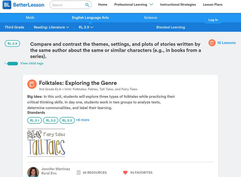 Better Lesson: Rl.3.9: Compare and Contrast Themes, Settings, and Plots Lesson Plan Better Lesson: Rl.3.9: Compare and Contrast Themes, Settings, and Plots Lesson Plan