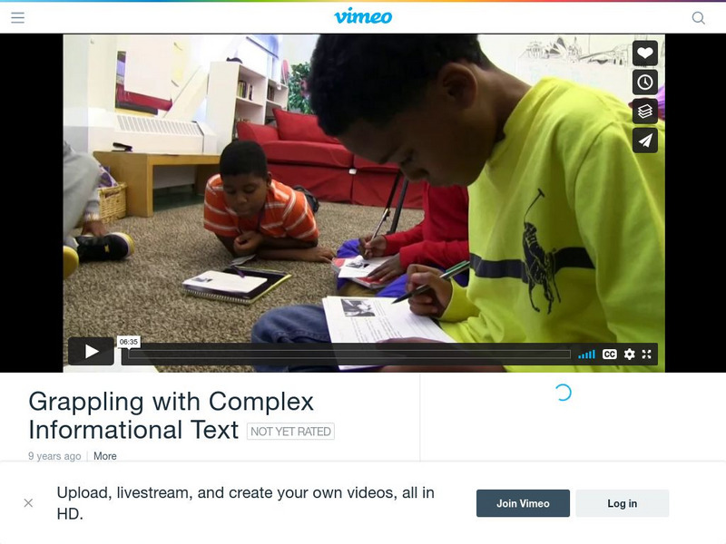 El Education: Grappling With Complex Informational Text (Vimeo) Instructional Video El Education: Grappling With Complex Informational Text (Vimeo) Instructional Video