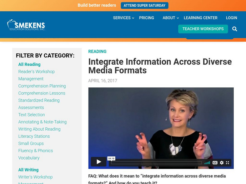 Smekens: Integrate Information Across Diverse Media Formats Article Smekens: Integrate Information Across Diverse Media Formats Article