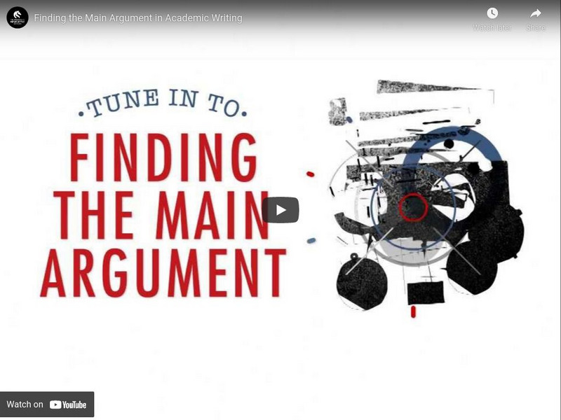 The Seahorse Project: Finding the Main Argument in Academic Writing Instructional Video The Seahorse Project: Finding the Main Argument in Academic Writing Instructional Video