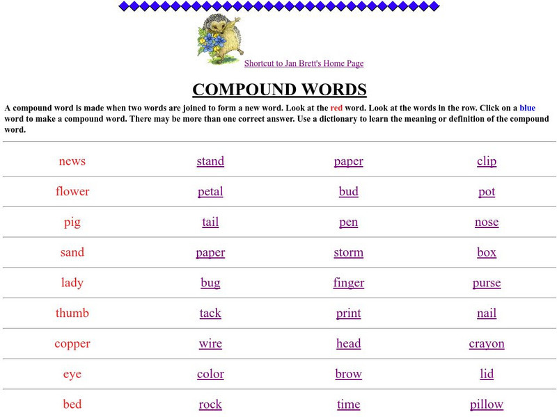 Jan Brett: Compound Words Activity Jan Brett: Compound Words Activity