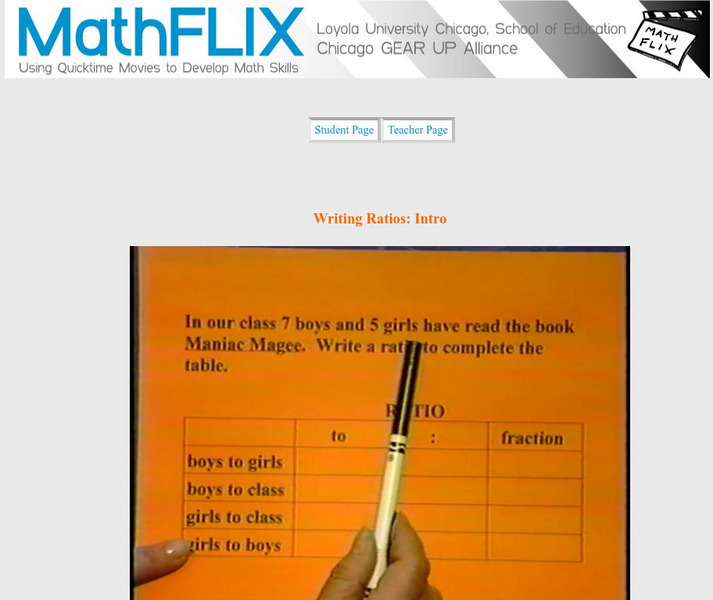 Math Flix: Writing Ratios: Intro Instructional Video Math Flix: Writing Ratios: Intro Instructional Video