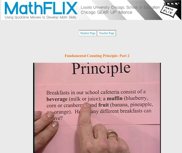 Math Flix: Fundamental Counting Principle Part 2 Instructional Video