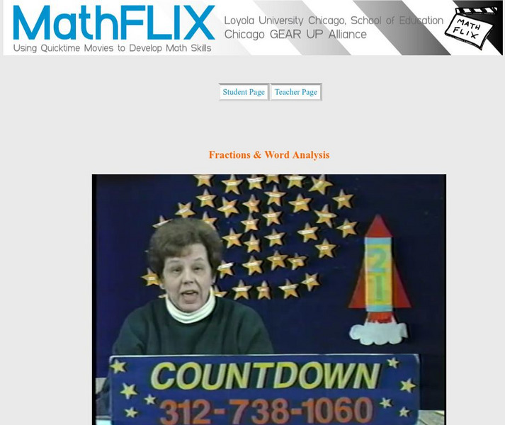 Math Flix: Fractions and Word Analysis Instructional Video Math Flix: Fractions and Word Analysis Instructional Video