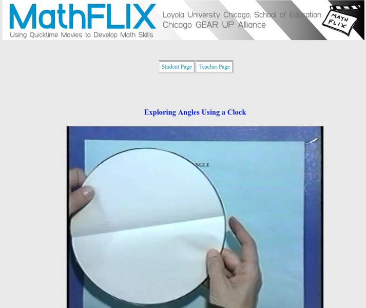 Math Flix: Exploring Angles Using a Clock Instructional Video Math Flix: Exploring Angles Using a Clock Instructional Video