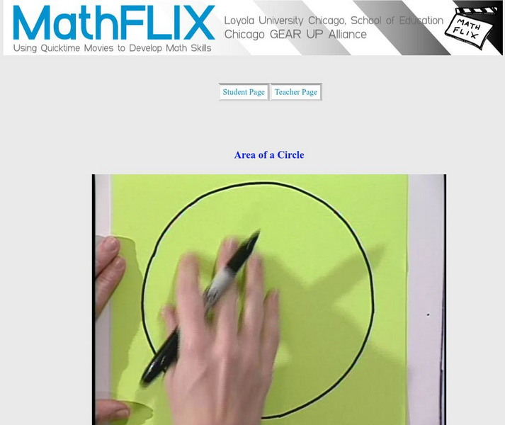 Math Flix: Area of a Circle Instructional Video
