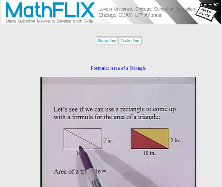 Math Flix: Formula Area of a Triangle Instructional Video