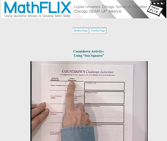 Math Flix: Activity Using "Sea Squares" Instructional Video Math Flix: Activity Using "Sea Squares" Instructional Video