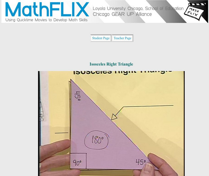 Math Flix: Isosceles Right Triangle Instructional Video Math Flix: Isosceles Right Triangle Instructional Video