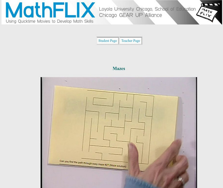 Math Flix: Topology Mazes as Simple Closed Curved Instructional Video