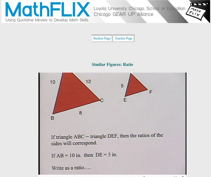 Math Flix: Similar Figures: Ratio Instructional Video Math Flix: Similar Figures: Ratio Instructional Video