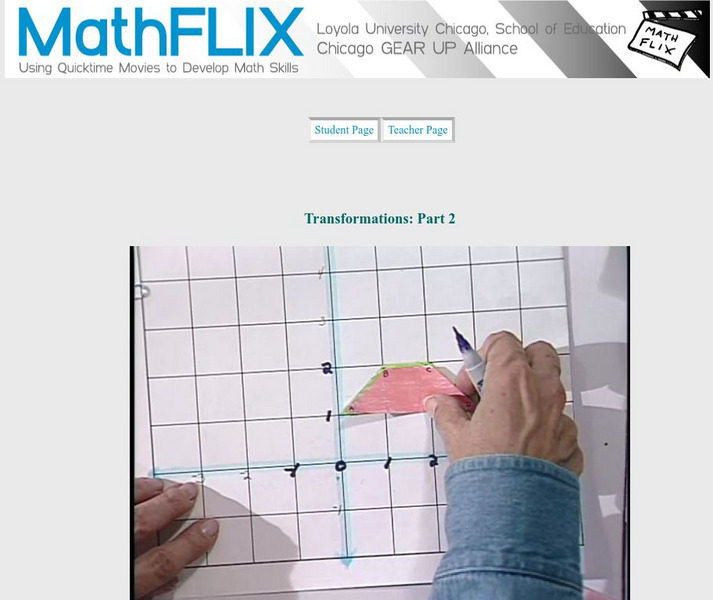 Math Flix: Tranformations Coordinate Plane 2 Flip, Slide Instructional Video Math Flix: Tranformations Coordinate Plane 2 Flip, Slide Instructional Video