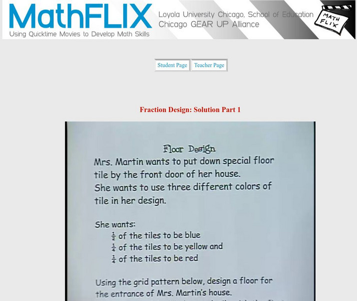 Math Flix: Extended Response: Fraction Design Solution 1 Instructional Video