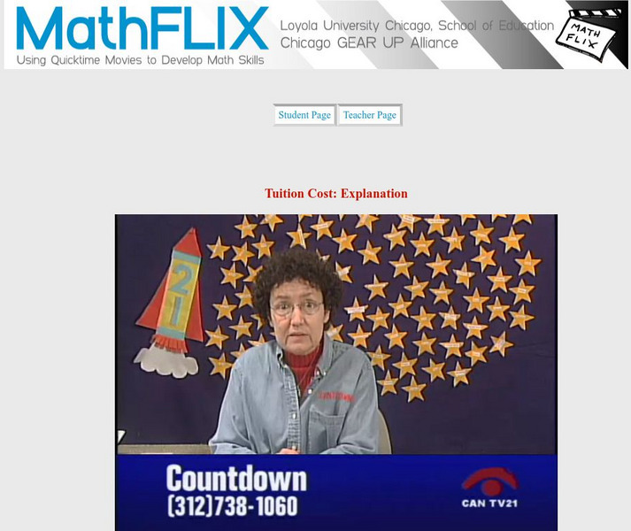 Math Flix: Extended Response: Tuition Cost Explanation Instructional Video
