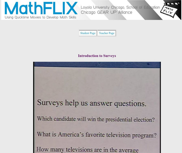 Math Flix: Introduction to Surveys Instructional Video