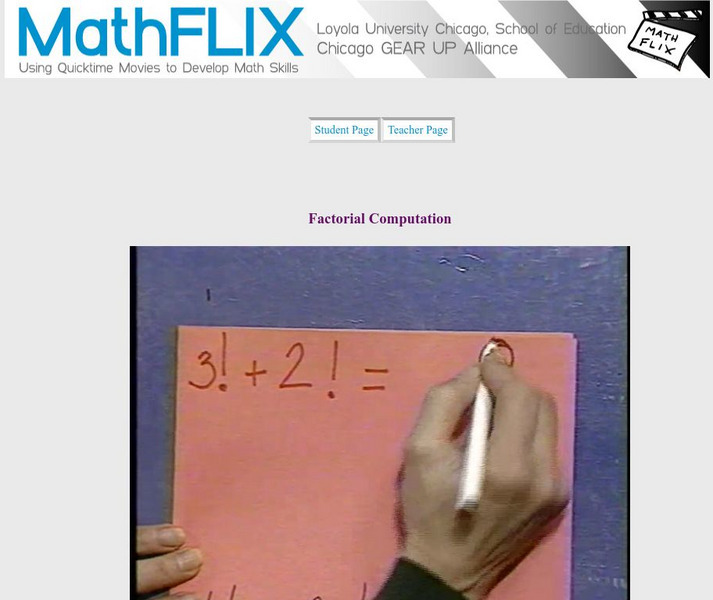 Math Flix: Factorial Computation Instructional Video