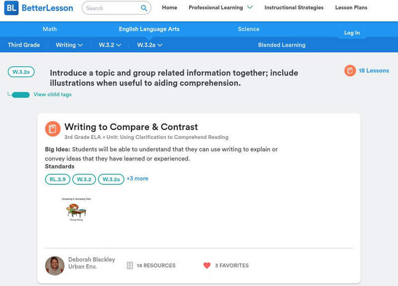 Better Lesson: W.3.2a: Introduce a Topic and Group Related Information Lesson Plan Better Lesson: W.3.2a: Introduce a Topic and Group Related Information Lesson Plan