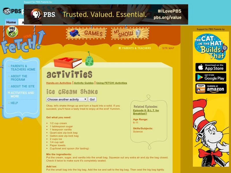 Pbs Teachers: Ice Cream Shake Activity Pbs Teachers: Ice Cream Shake Activity