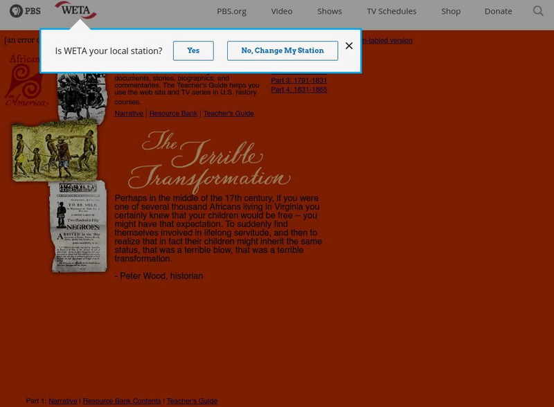 Pbs: Africans in America Website Pbs: Africans in America Website