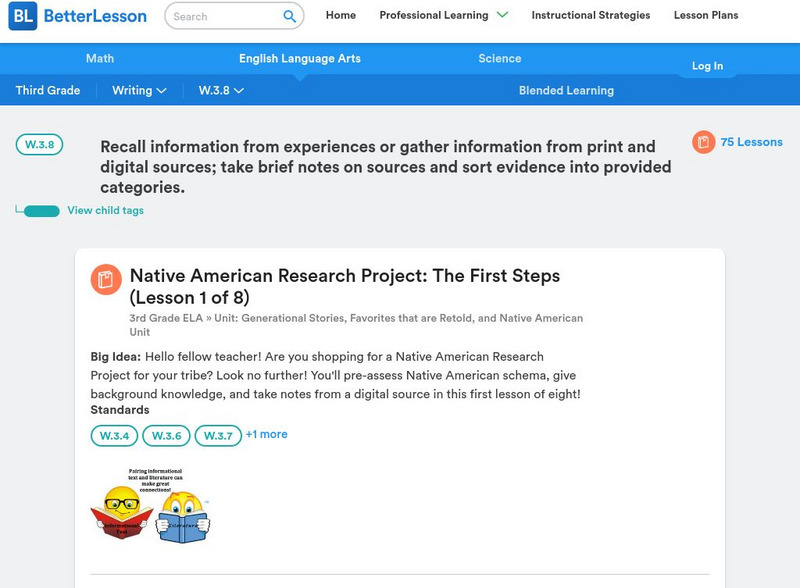 Better Lesson: W.3.8: Recall Information From Experiences or Gather Information Lesson Plan Better Lesson: W.3.8: Recall Information From Experiences or Gather Information Lesson Plan