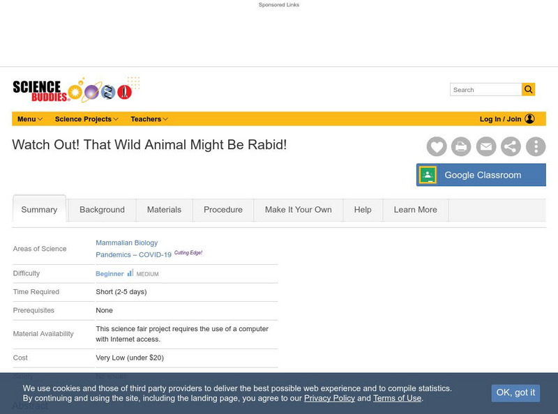 Science Buddies: Watch Out! That Wild Animal Might Be Rabid! Activity Science Buddies: Watch Out! That Wild Animal Might Be Rabid! Activity