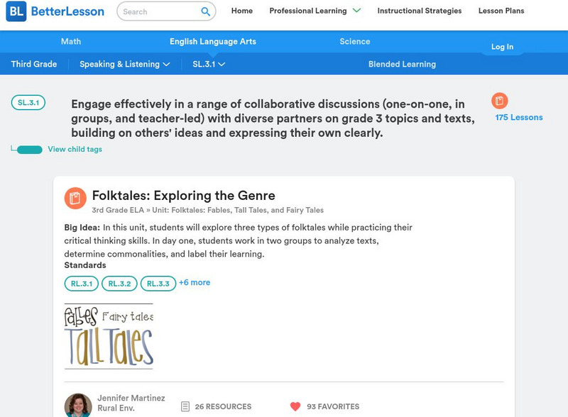 Better Lesson: Sl.3.1: Engage Effectively in a Range of Collaborative Discussions Lesson Plan Better Lesson: Sl.3.1: Engage Effectively in a Range of Collaborative Discussions Lesson Plan