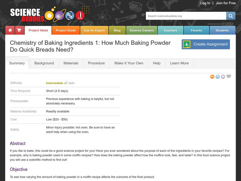 Science Buddies: How Much Baking Powder Do Quick Breads Need? Activity Science Buddies: How Much Baking Powder Do Quick Breads Need? Activity