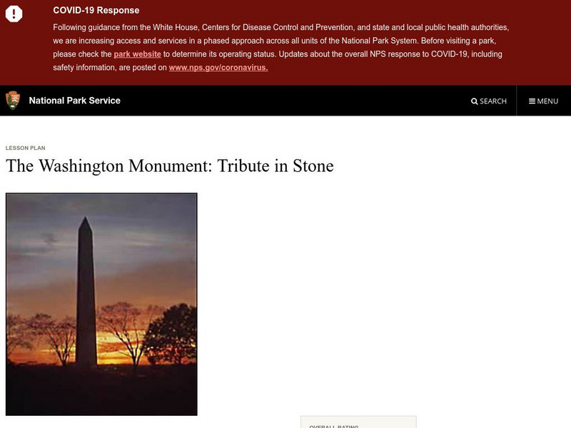 National Park Service: The Washington Monument Unit Plan National Park Service: The Washington Monument Unit Plan