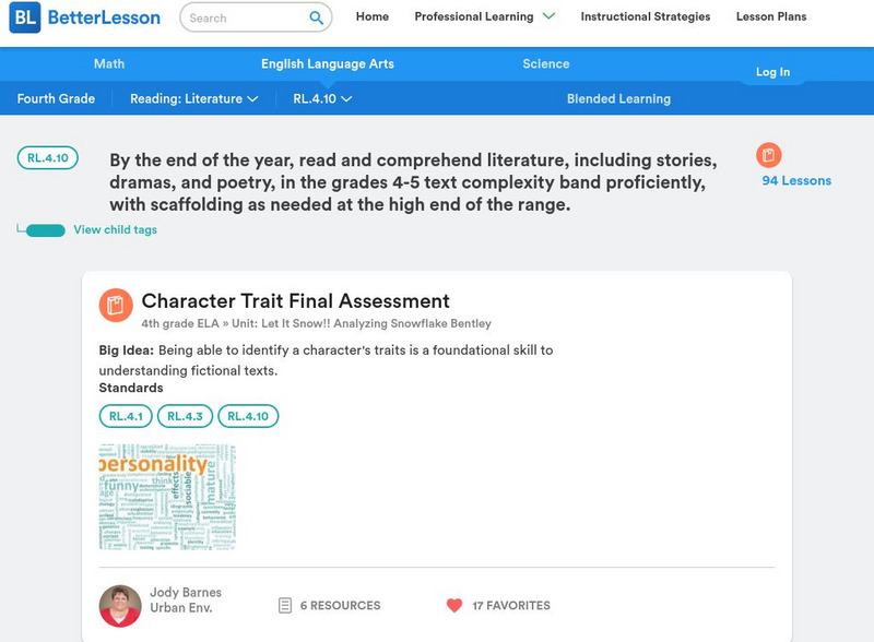 Better Lesson: Rl.4.10: Read and Comprehend Literature in Grades 4 and 5 Lesson Plan Better Lesson: Rl.4.10: Read and Comprehend Literature in Grades 4 and 5 Lesson Plan