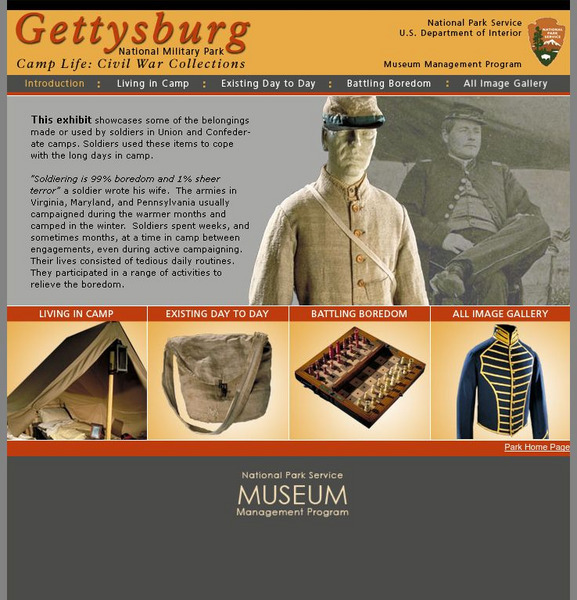 National Park Service: Gettysburg National Military Park: Camp Life Website National Park Service: Gettysburg National Military Park: Camp Life Website