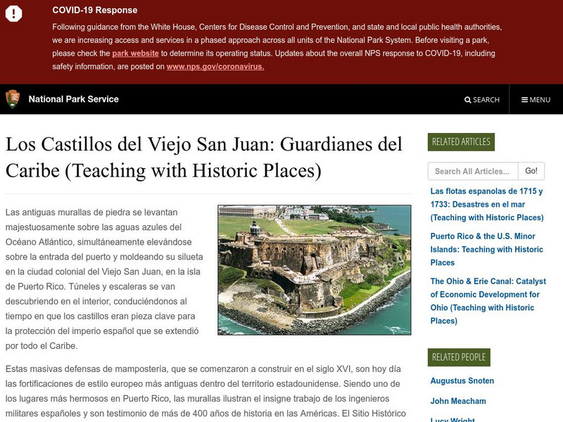 National Park Service: Los Castillos Del Viejo San Juan: Guardianes Del Caribe Website National Park Service: Los Castillos Del Viejo San Juan: Guardianes Del Caribe Website