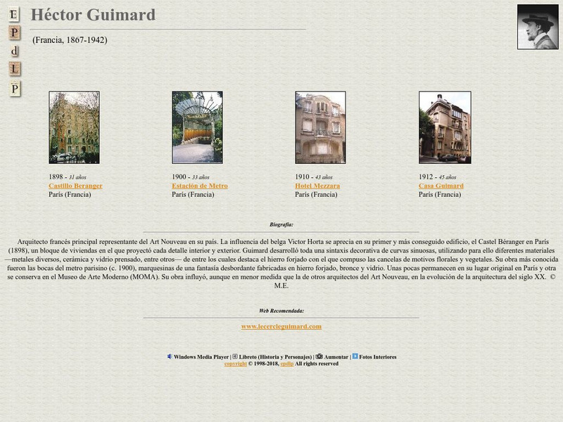 E Pd Lp: Hector Guimard Handout E Pd Lp: Hector Guimard Handout