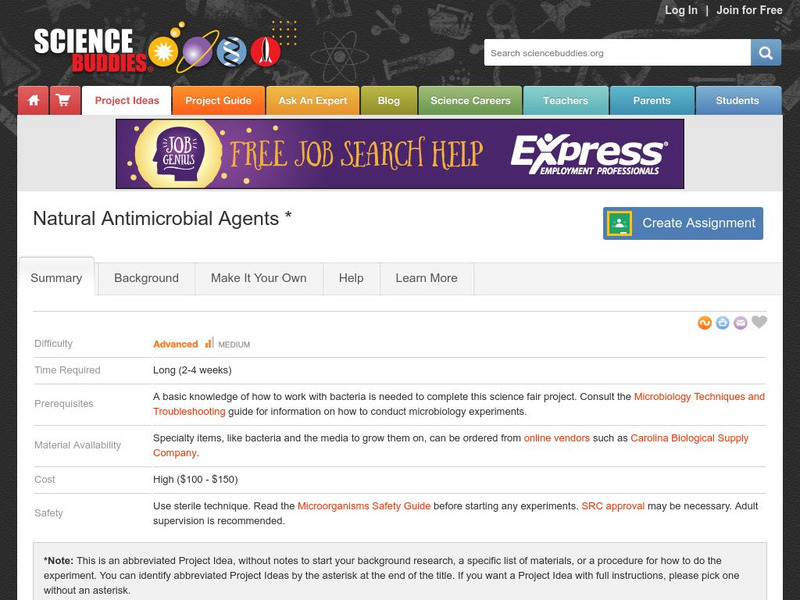 Science Buddies: Natural Antimicrobial Agents Activity Science Buddies: Natural Antimicrobial Agents Activity