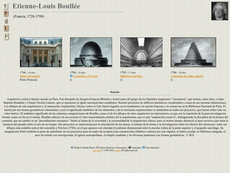 E Pd Lp: Etienne Louis Boullee Handout E Pd Lp: Etienne Louis Boullee Handout