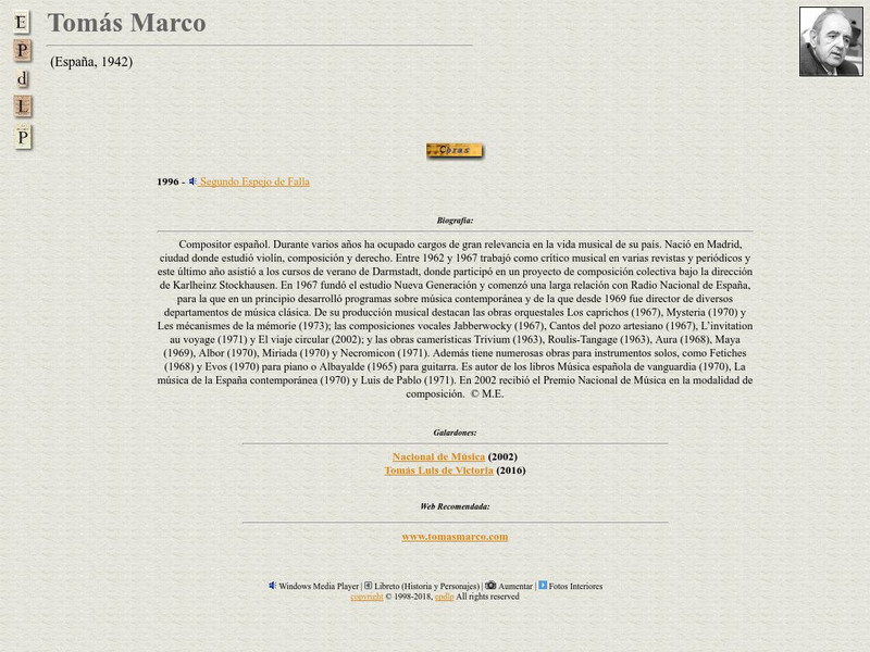E Pd Lp: Tomas Marco Handout E Pd Lp: Tomas Marco Handout
