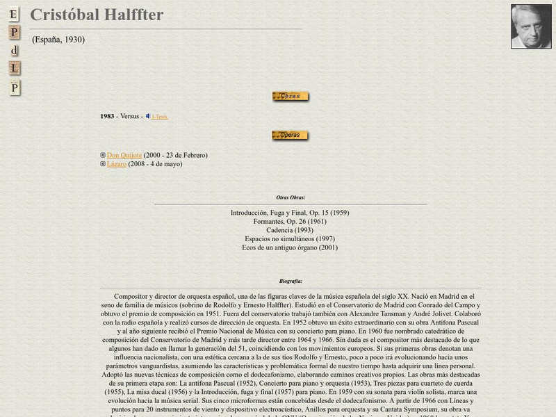 E Pd Lp: Cristobal Halffter Handout E Pd Lp: Cristobal Halffter Handout