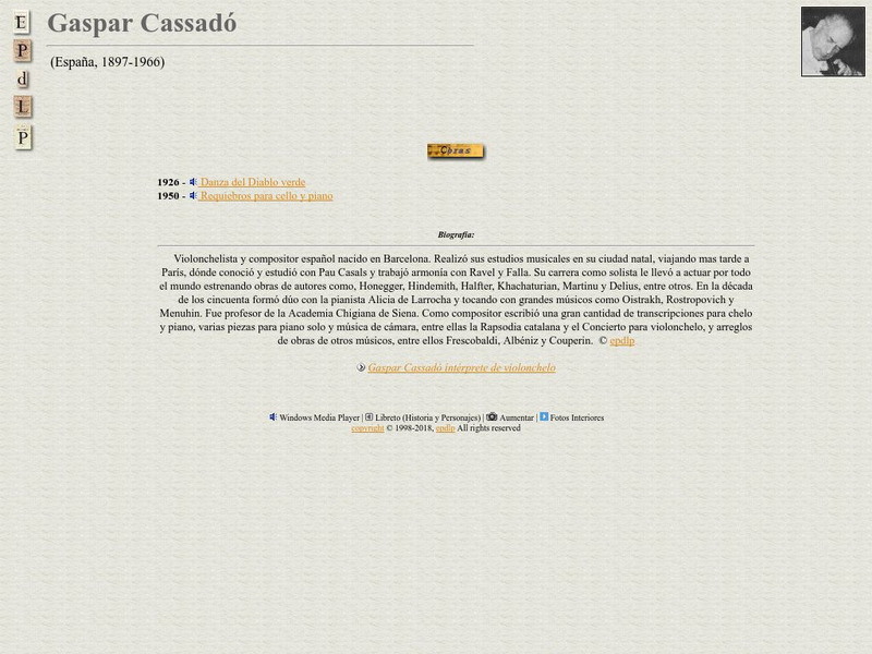 E Pd Lp: Gaspar Cassado Handout E Pd Lp: Gaspar Cassado Handout