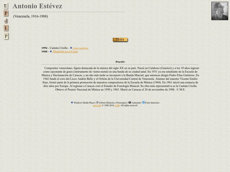E Pd Lp: Antonio Estevez Handout E Pd Lp: Antonio Estevez Handout