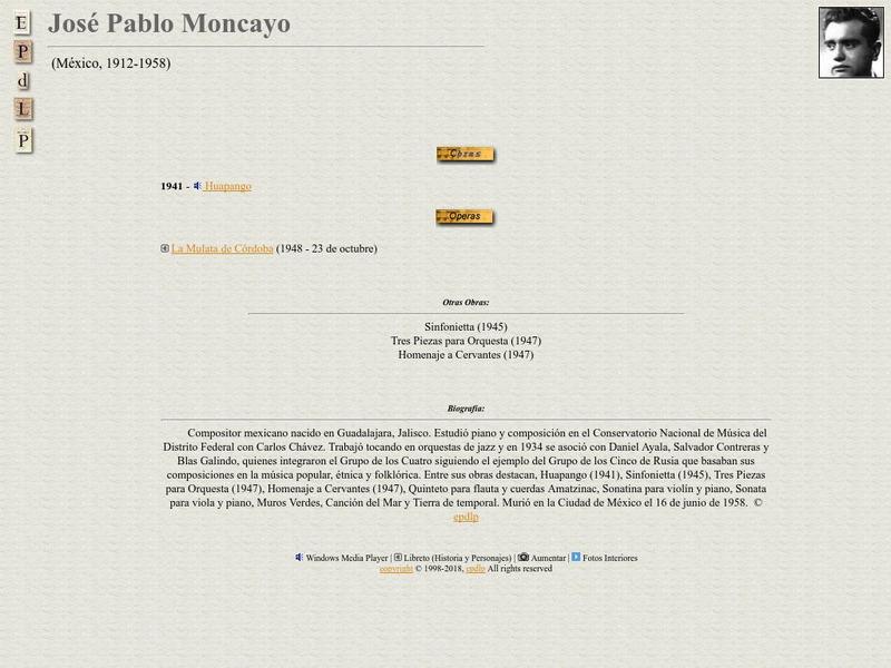 E Pd Lp: Jose Pablo Moncayo Handout E Pd Lp: Jose Pablo Moncayo Handout