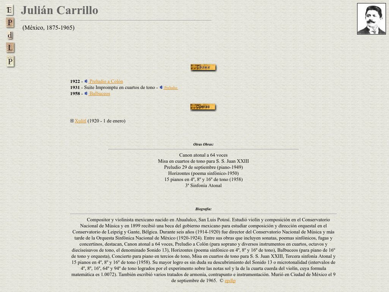 E Pd Lp: Julian Carrillo Handout E Pd Lp: Julian Carrillo Handout