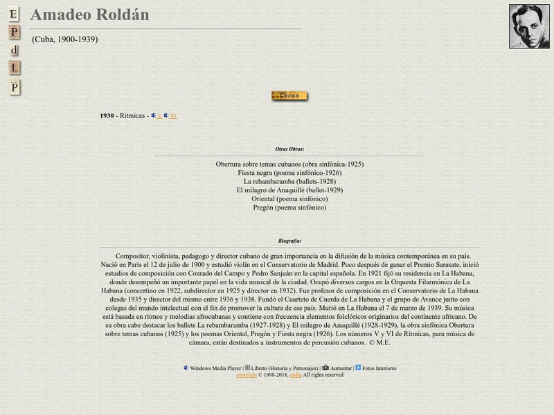 E Pd Lp: Amadeo Roldan Handout E Pd Lp: Amadeo Roldan Handout