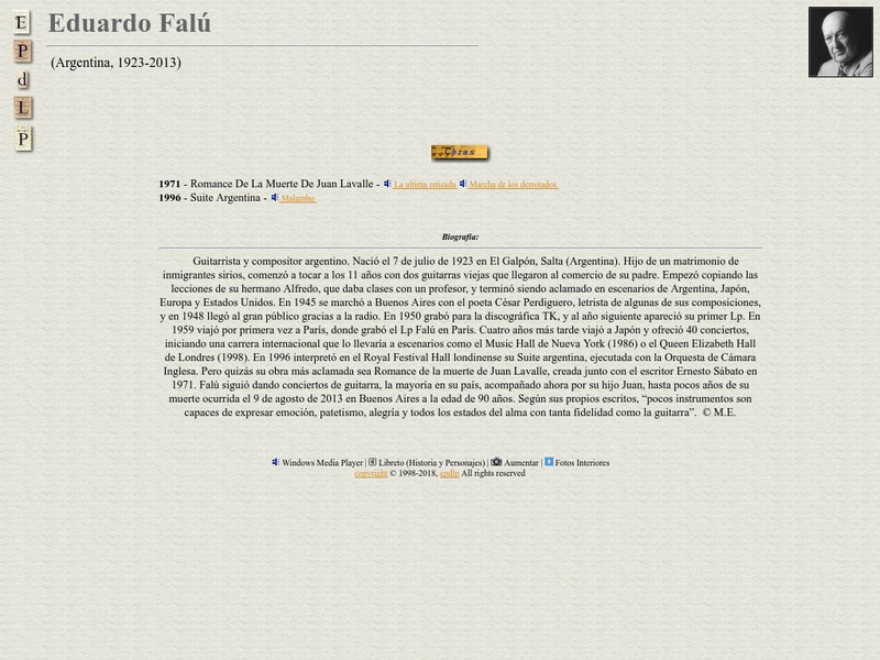 E Pd Lp: Eduardo Falu Handout E Pd Lp: Eduardo Falu Handout