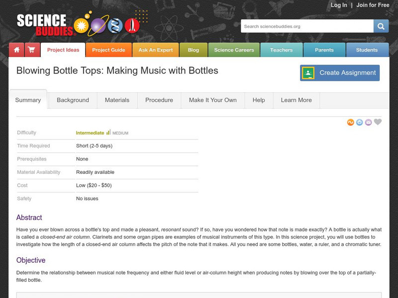 Science Buddies: Blowing Bottletops: Making Music With Glass Bottles Activity Science Buddies: Blowing Bottletops: Making Music With Glass Bottles Activity