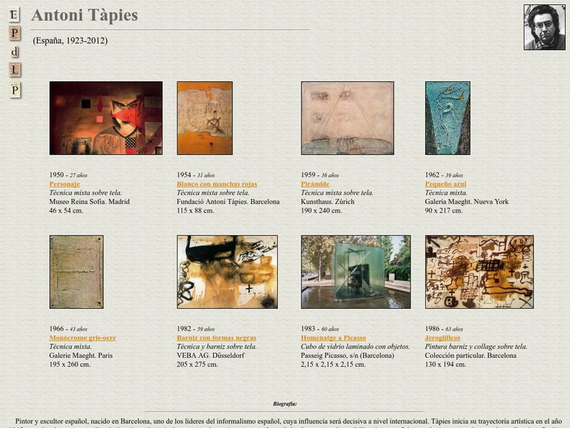 E Pd Lp: Antoni Tapies Handout