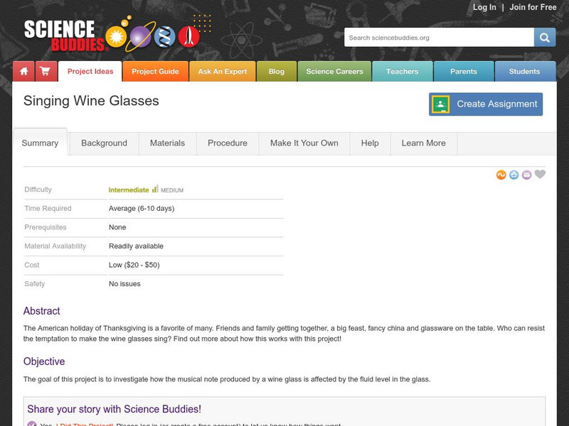 Science Buddies: Singing Wine Glasses Activity