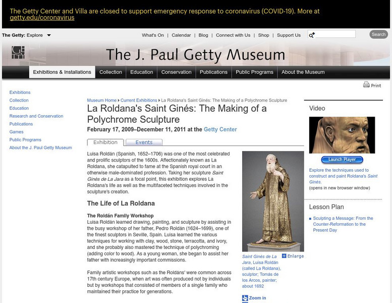 J. Paul Getty Museum: La Roldana: Saint Gines: Making of a Polychrome Sculpture Website J. Paul Getty Museum: La Roldana: Saint Gines: Making of a Polychrome Sculpture Website
