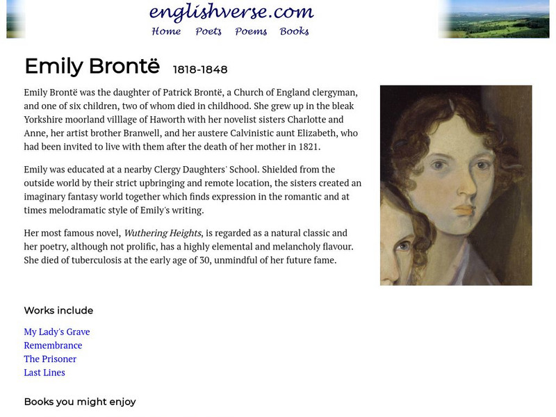 English Verse: Emily Bronte (1818 1848) Website