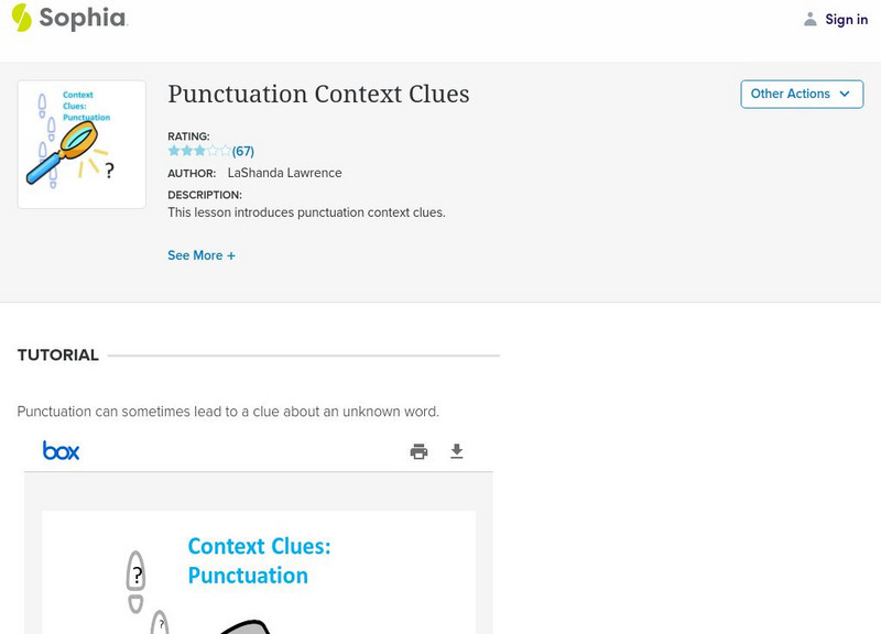 Sophia: Punctuation Context Clues Unit Plan Sophia: Punctuation Context Clues Unit Plan